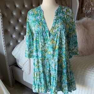 J Crew Floral V-Neck Dress Short Set